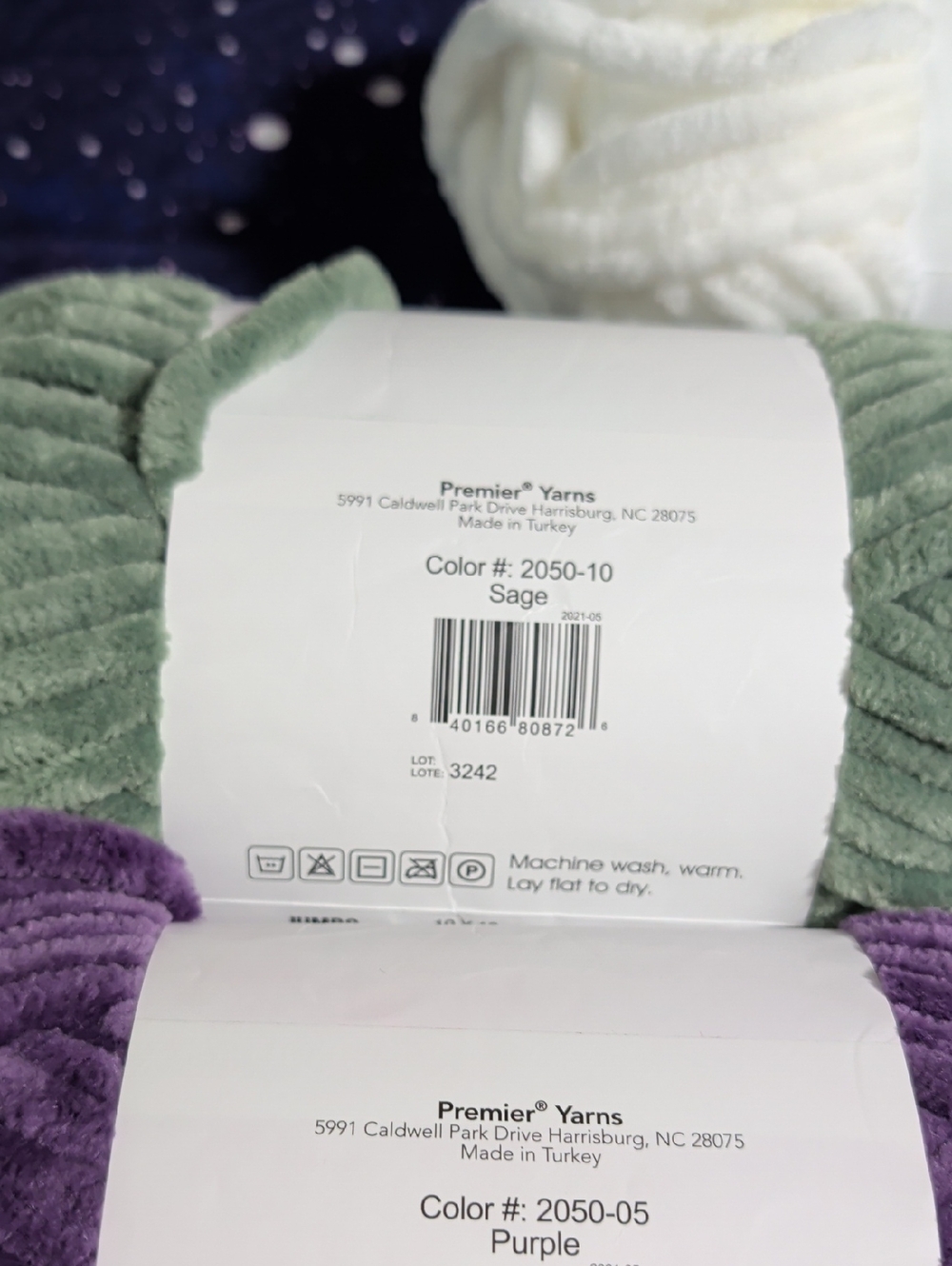 7 Brand New Skeins Premier Parfait XL Chenille Yarn Various Colors Smoke Free - Picture 9 of 10